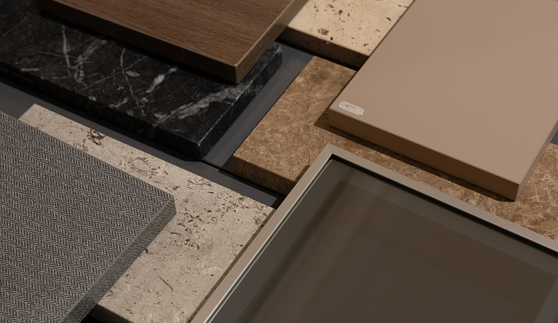 天然石を使用した高級感のある収納家具